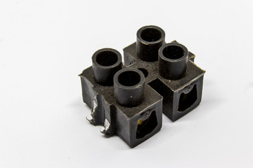 an isolated black connection part with white background