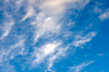 White clouds in blue sky