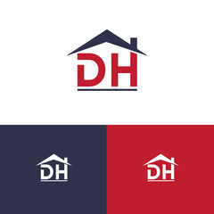 Vector illustration icon letter d h and roof