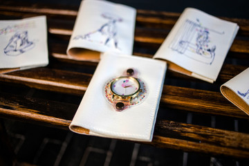 Leather accesories handmade. Exclusive cover for a passport white colored