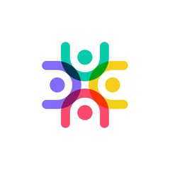 Colorful family human people logo