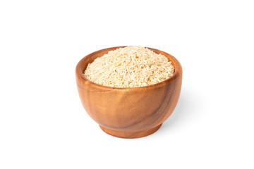 Brown rice isolated on white background.