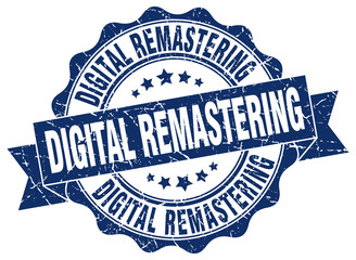 digital remastering stamp. sign. seal