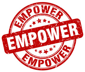 empower red grunge stamp