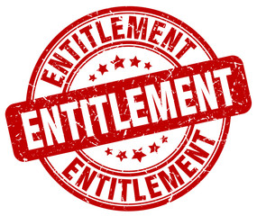 entitlement red grunge stamp