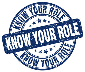 know your role blue grunge stamp