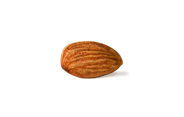Isolated of almonds nut collection on white background. Clipping path -Image.