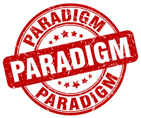 paradigm red grunge stamp