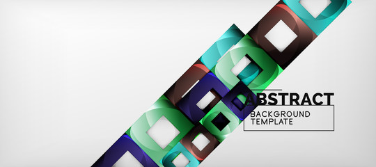 Square background, abstract squares on grey, business or techno template