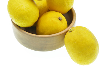 fresh lemons isolated on white background