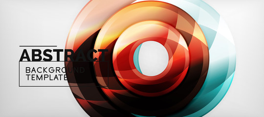 Obraz premium Modern geometric circles abstract background, colorful round shapes with shadow effects