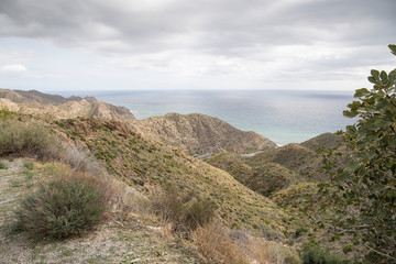 Fototapeta na wymiar Scenery in Cabo de Gata natural park Almeria Andalusia Spain