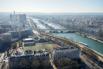 aerial view of paris from eiffel tower