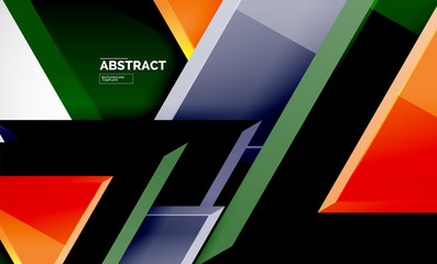 Flying triangles compostion geometric background