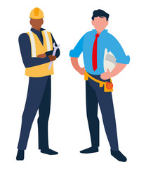 couple of men builders working