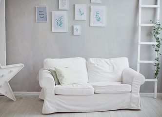 white couch at living room