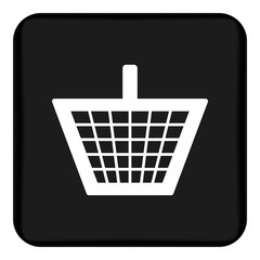 Vector image of a flat basket icon for shopping for goods. Design a flat shopping cart icon. Button with a shopping cart