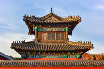 Fototapeta premium Close-up of Ancient Chinese Architectural Temples
