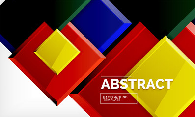 Geometric abstract background, modern square design