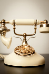 Fancy Old Vintage Telephone Isolated on a Table