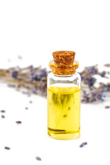 lavender oil isolated on white