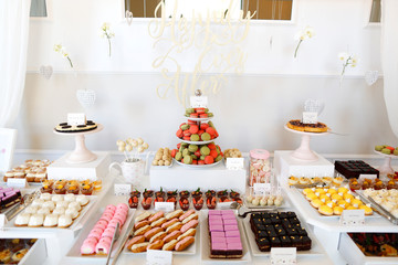 Candy bar with delicious sweets