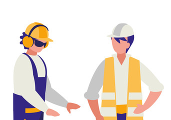 couple of men builders working