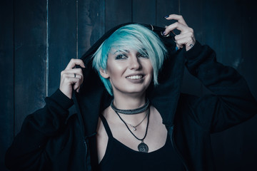 mystical girl in the studio