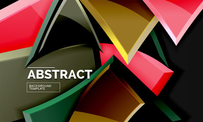 Glossy squares and triangles geometric backgrounds