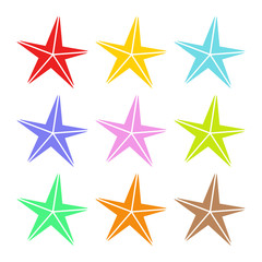 Stars. Set of stars. Multicolored stars. Vector illustration. EPS 10.