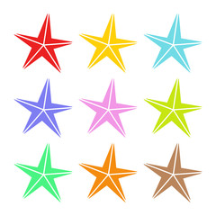 Fototapeta premium Stars. Set of stars. Multicolored stars. Vector illustration. EPS 10.