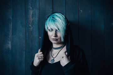 mystical girl in the studio