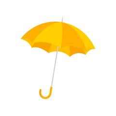 Yellow umbrella. Yellow umbrella isolated on white background. Vector illustration. EPS 10.