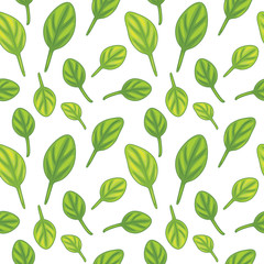 Seamless pattern with spinach leaves