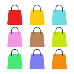 Shopping bags. Colorful multi colored shopping bags. set of Shopping bags. Vector illustration. EPS 10.