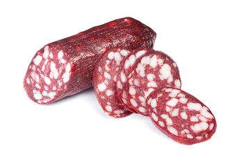 Cutted salami sausage