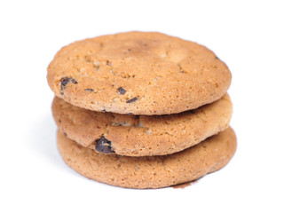 Heap of oatmeal cookies with chocolate chip