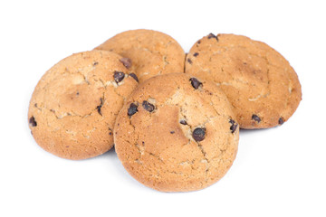 Heap of oatmeal cookies with chocolate chip