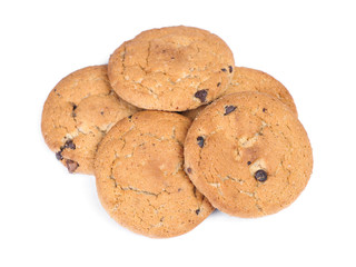 Heap of oatmeal cookies with chocolate chip