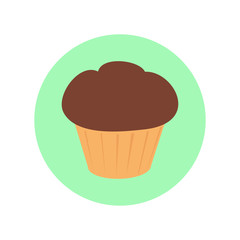 Cake. Icon cake. Logo cake. Dessert. White background. Vector illustration. EPS 10.
