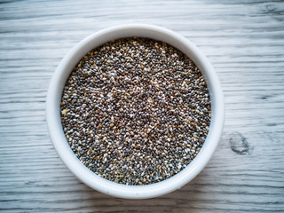 Chia in white bowl