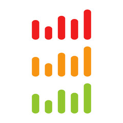 Diagram. Infographic. Red, orange and green color diagram. Schema. Vector illustration. EPS 10.