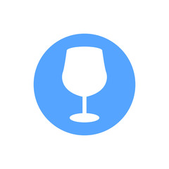 Wineglass. Icon of glass up. Logo wineglass. White background. Vector illustration. EPS 10.