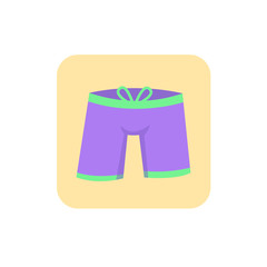Swimming shorts. Logo of shorts. Icon of Shorts. Vector illustration. EPS 10.