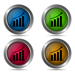 Graph icons. Set of round color icons.