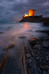 Little castle surronded by the brave Atlantic Ocean at Sokoa (Socoa) in the Donibane Lohitzune bay (Saint Jean de Luz) at the Basque Country.