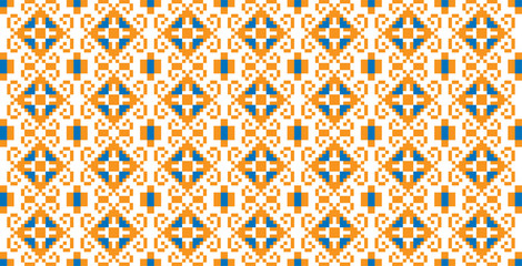 Traditional Romanian folk art knitted embroidery pattern