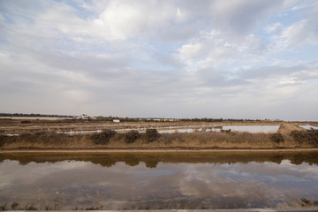 Salt works in Tavira Algarve Portugal