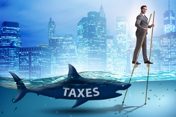 Businessman avoiding paying high taxes