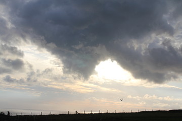 Sun behind the clouds